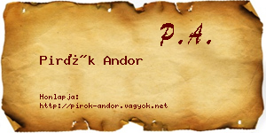 Pirók Andor névjegykártya