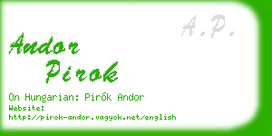 andor pirok business card