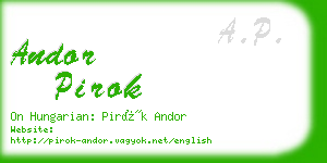 andor pirok business card